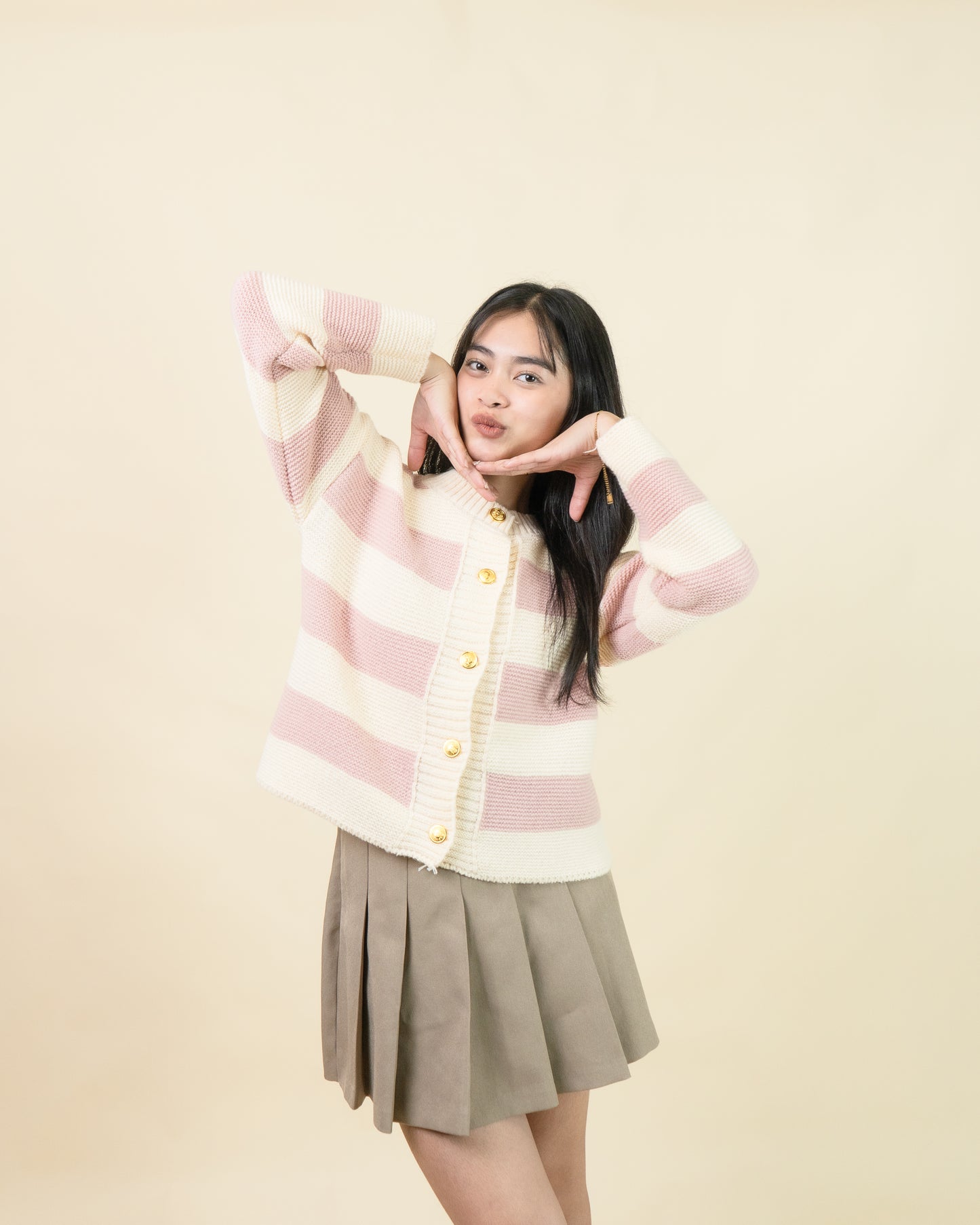 BELTINA Stripe Cardigan
