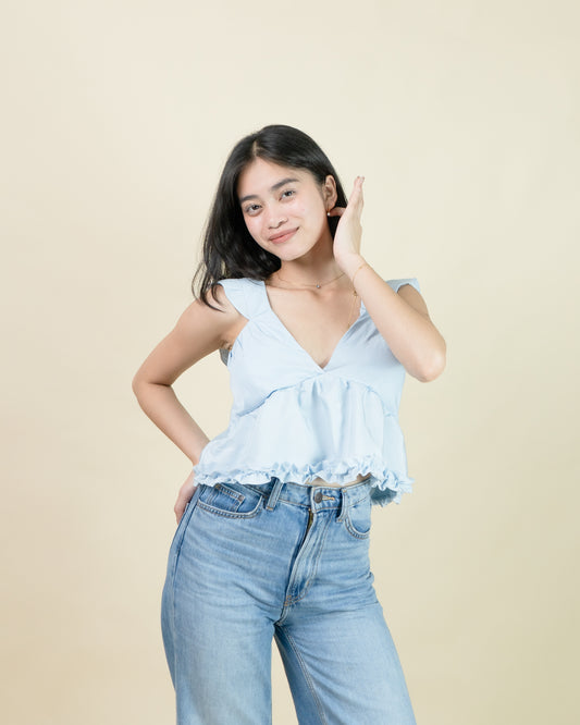 LIXIE V-Neck Ruffle Peplum Top