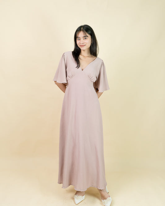 KAIDA Crumple Linen Maxi Dress