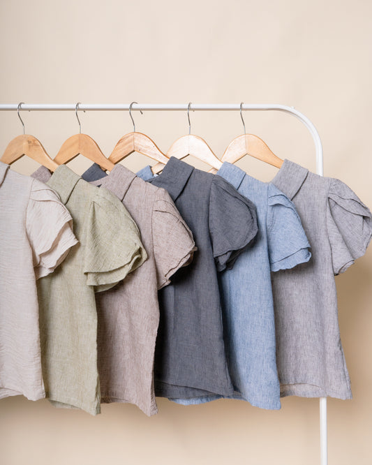 MARIETTE Button Up Linen Top