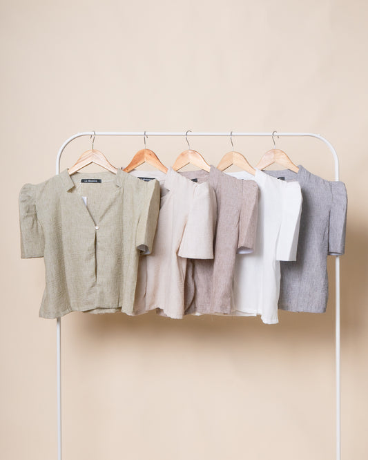 BERTHA Linen Bolero Top