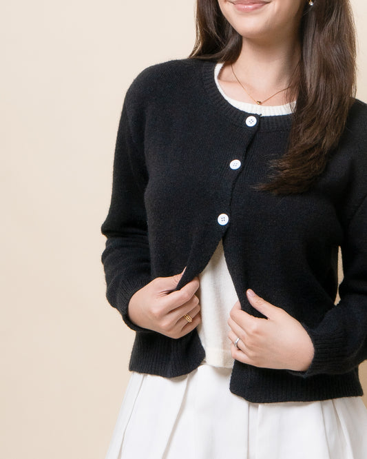 SOLIN Faux-Shirt Cardigan