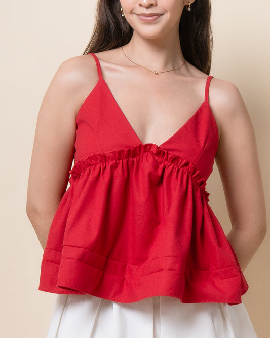 NIRRA Linen Peplum Top