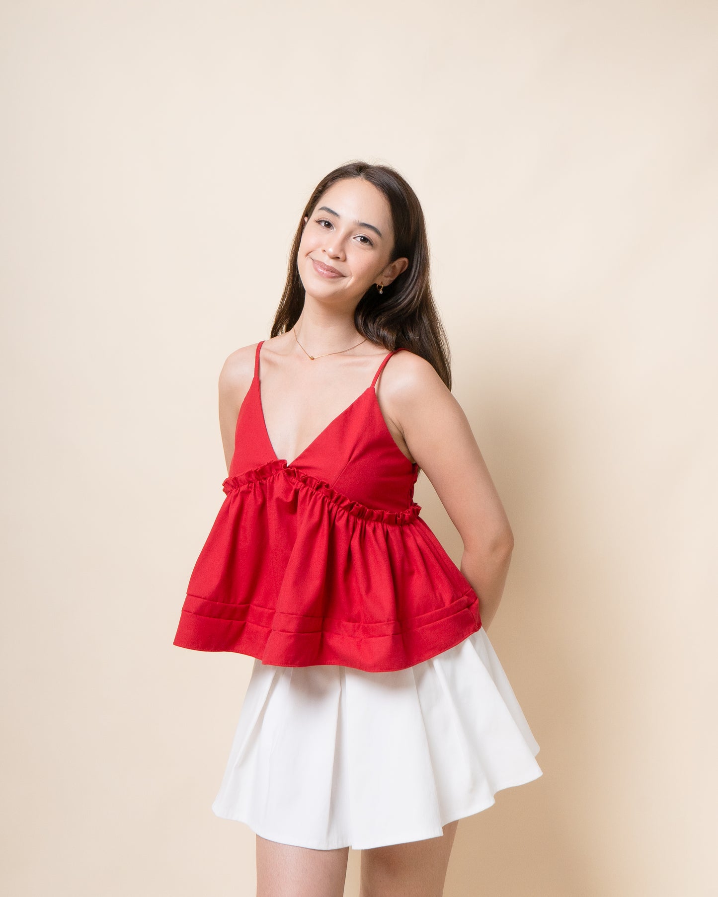 NIRRA Linen Peplum Top