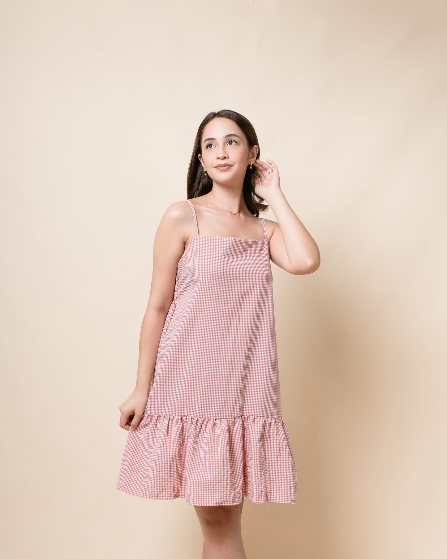 KENNA Gingham Babydoll Dress