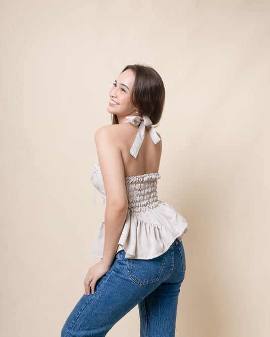 ASTRA Peplum Halter Top