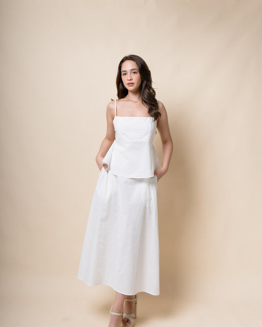 Akira Top + Maxi Skirt Linen Set