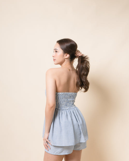 ARIVELLE Tube Peplum + Shorts Set