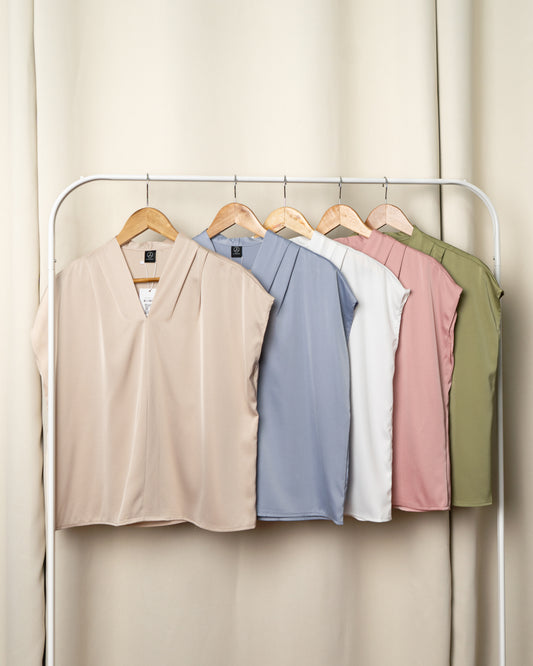 Noemi V-Neck Satin Top