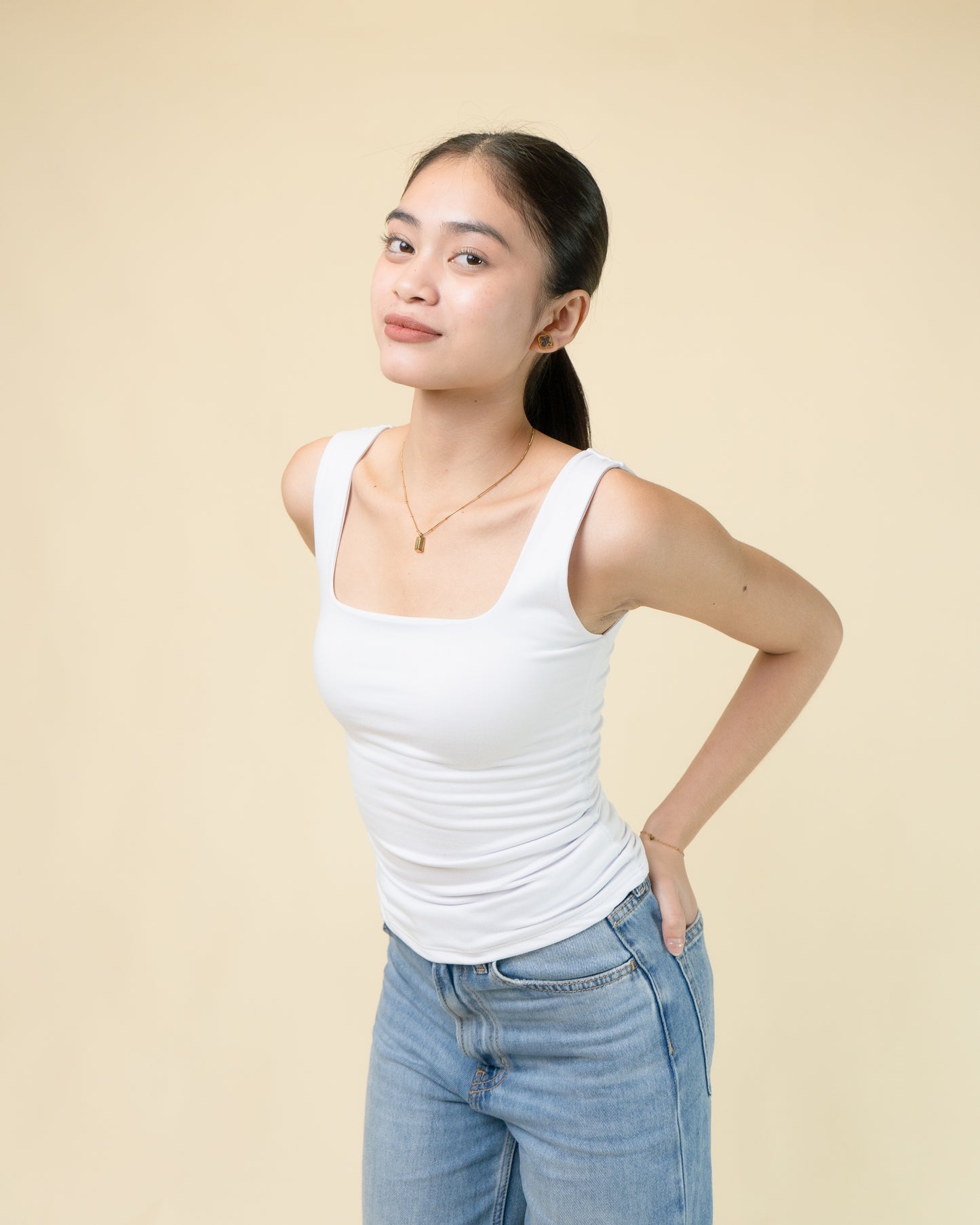 Laine Square Neck Basic Top