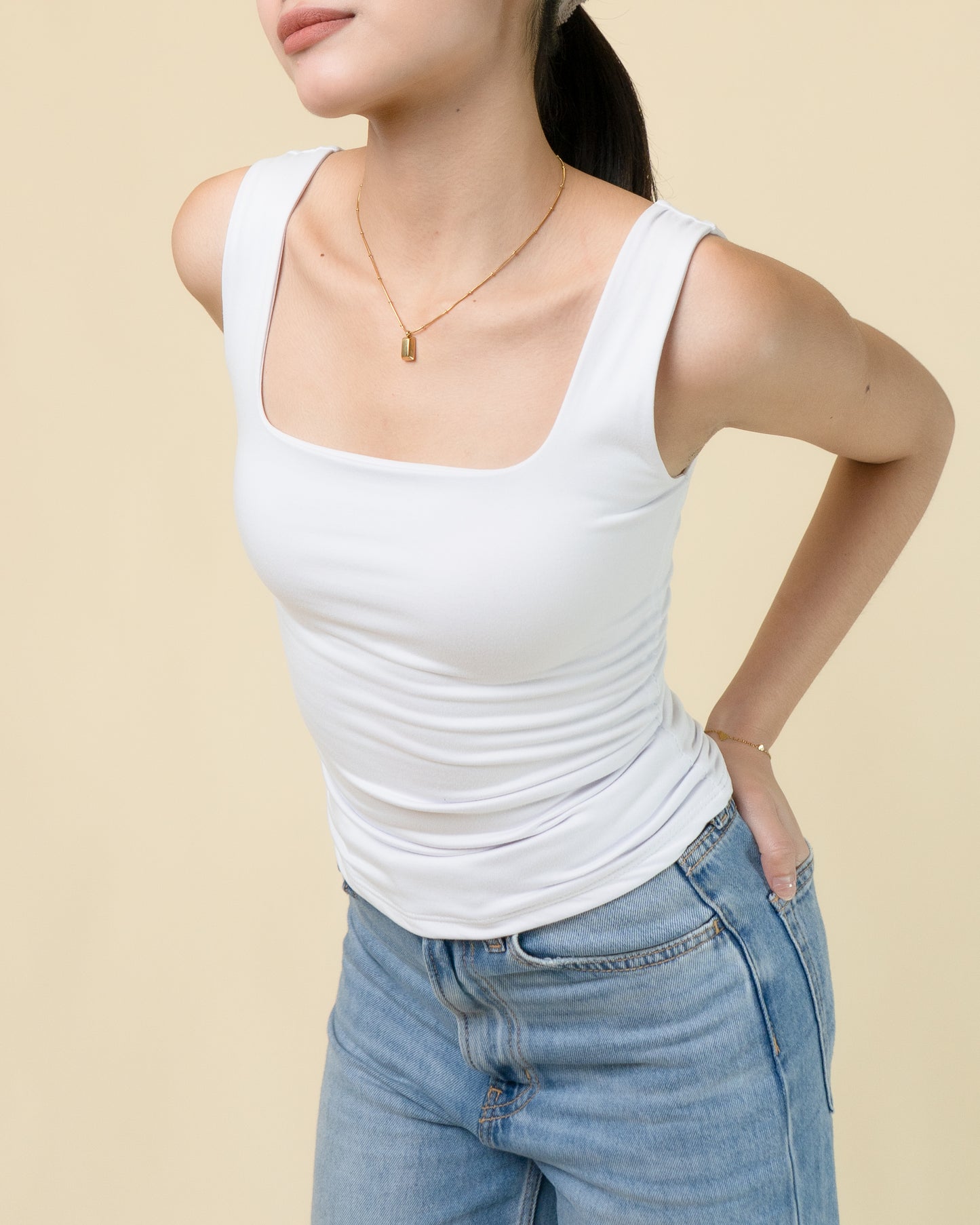 Laine Square Neck Basic Top