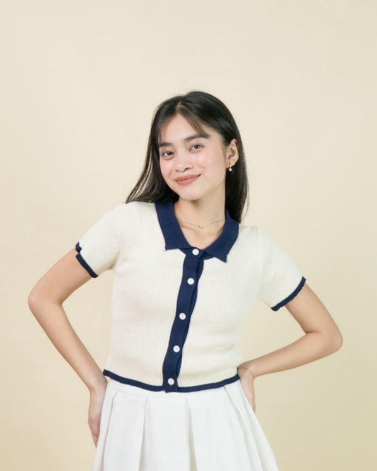 Daniela Collar Knit Crop Top