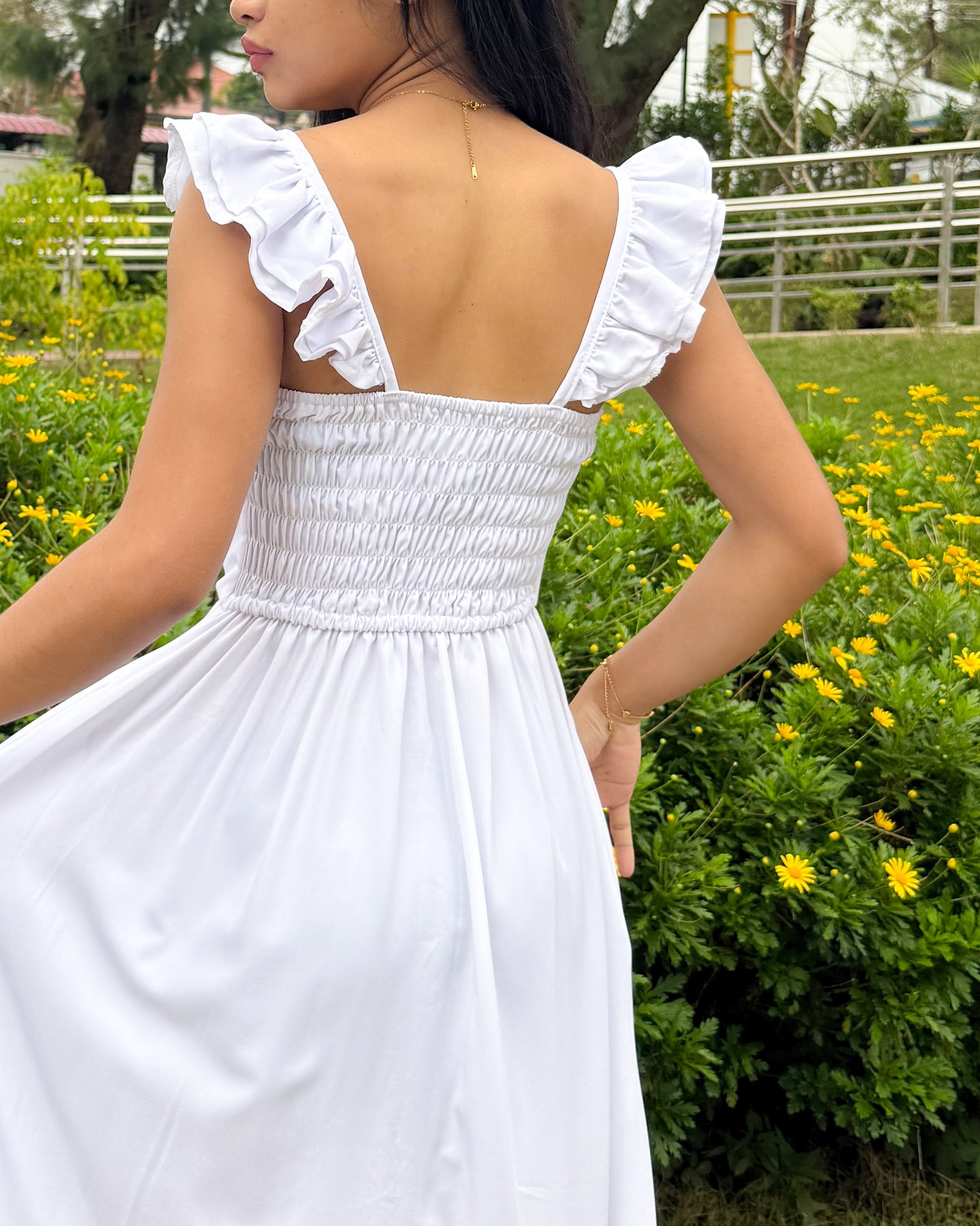 KATHRYN Ruffle Stap Midi Dress