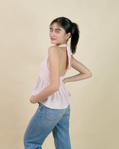 SACHA Halter Peplum Top