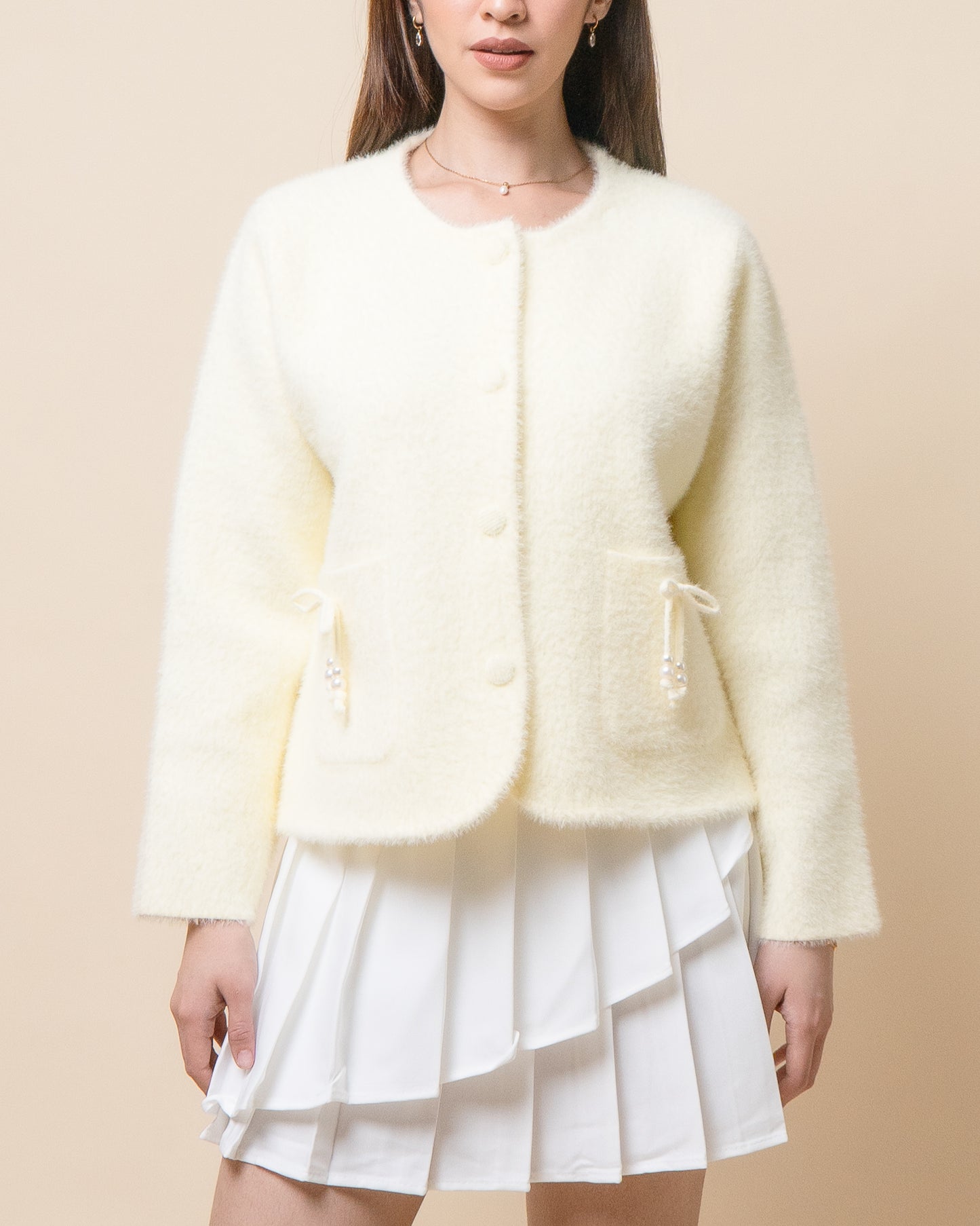 OPULE Faux Mink Cardigan