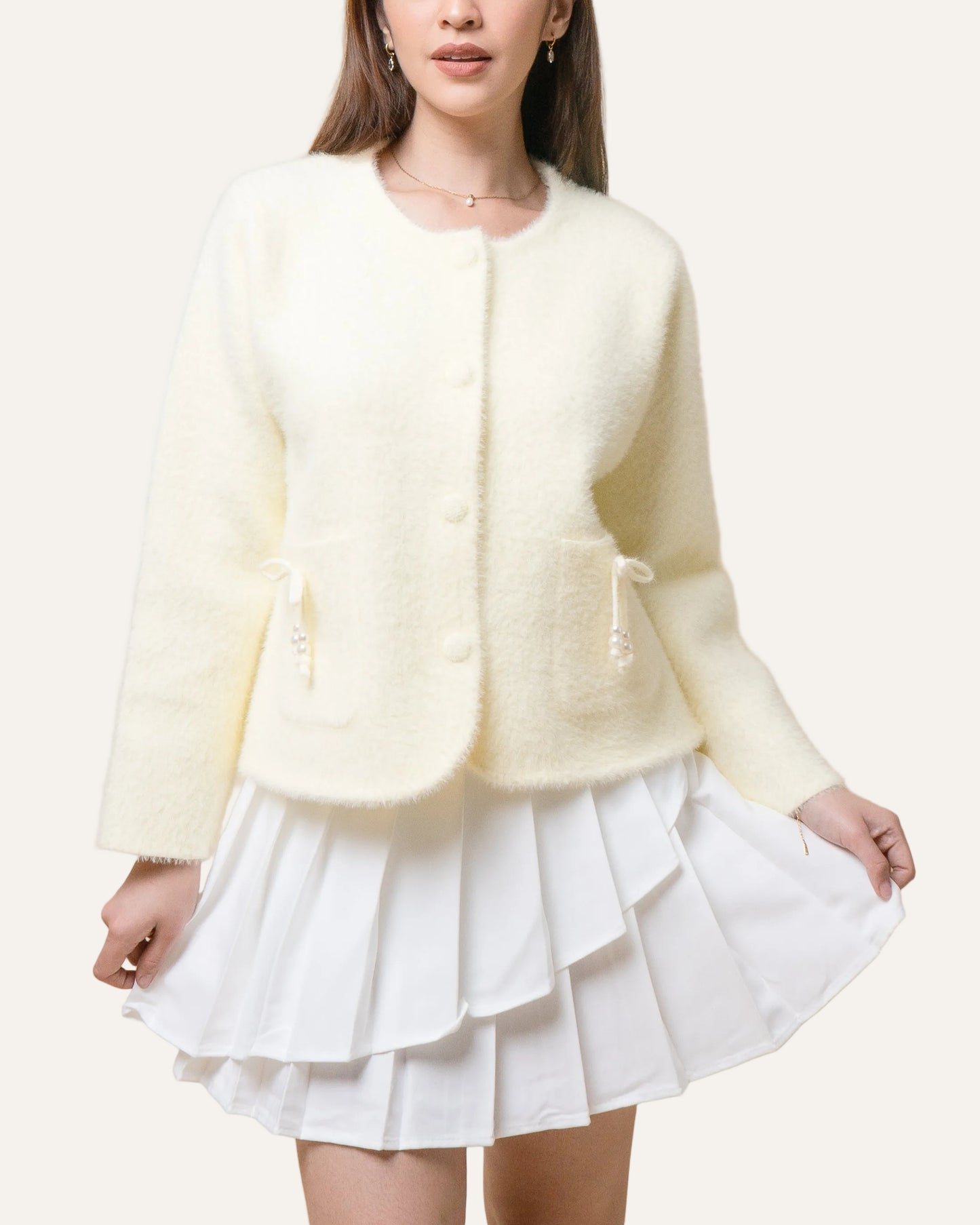OPULE Faux Mink Cardigan