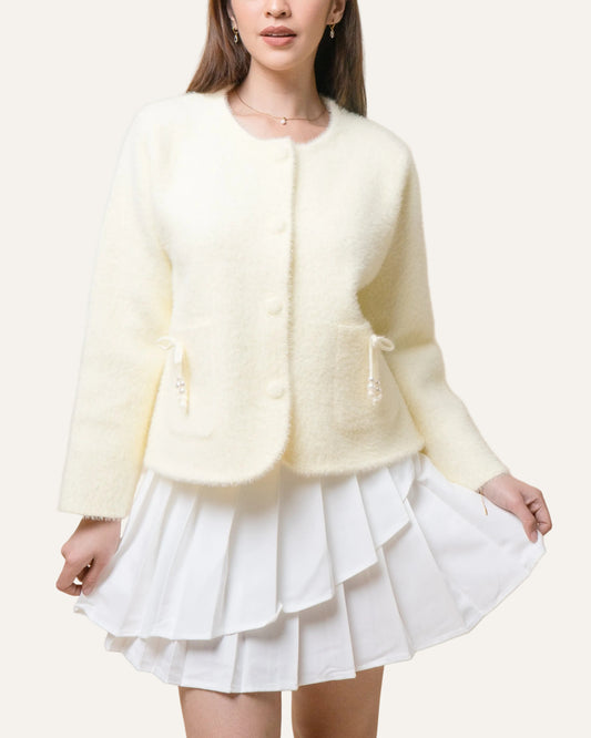 OPULE Faux Mink Cardigan