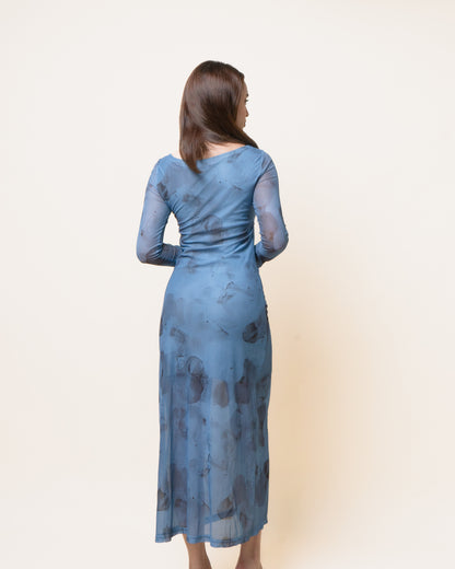 ALIZA Buckle Mesh Maxi Dress