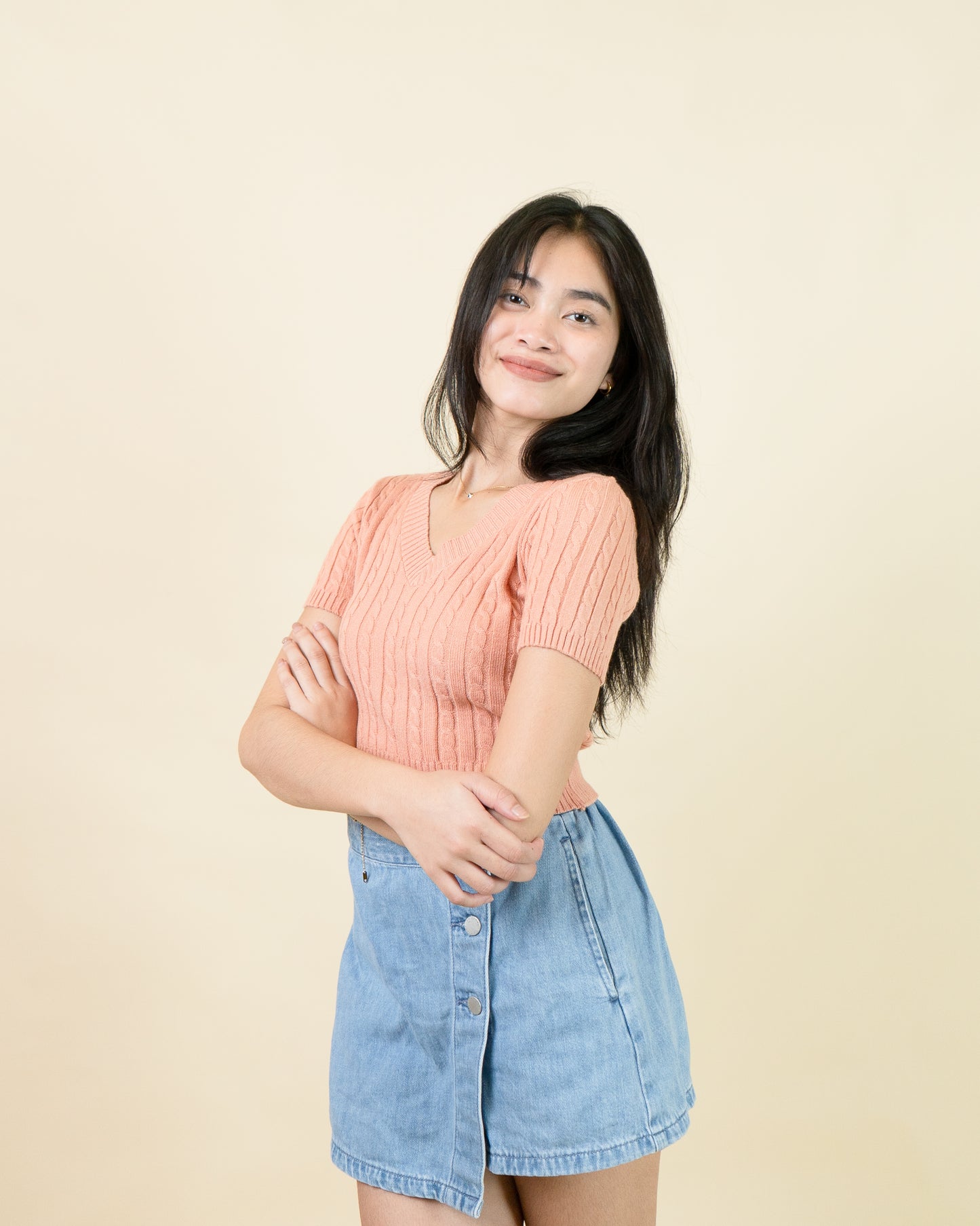 SELENA Cable knit Top