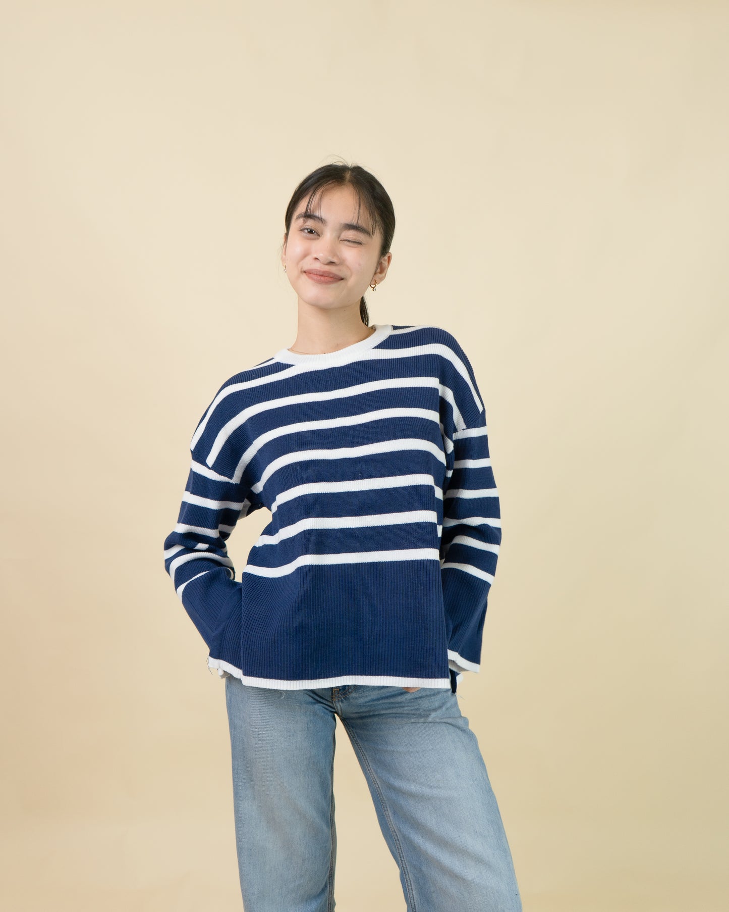 MARTIN Half Stripe Knit Pullover