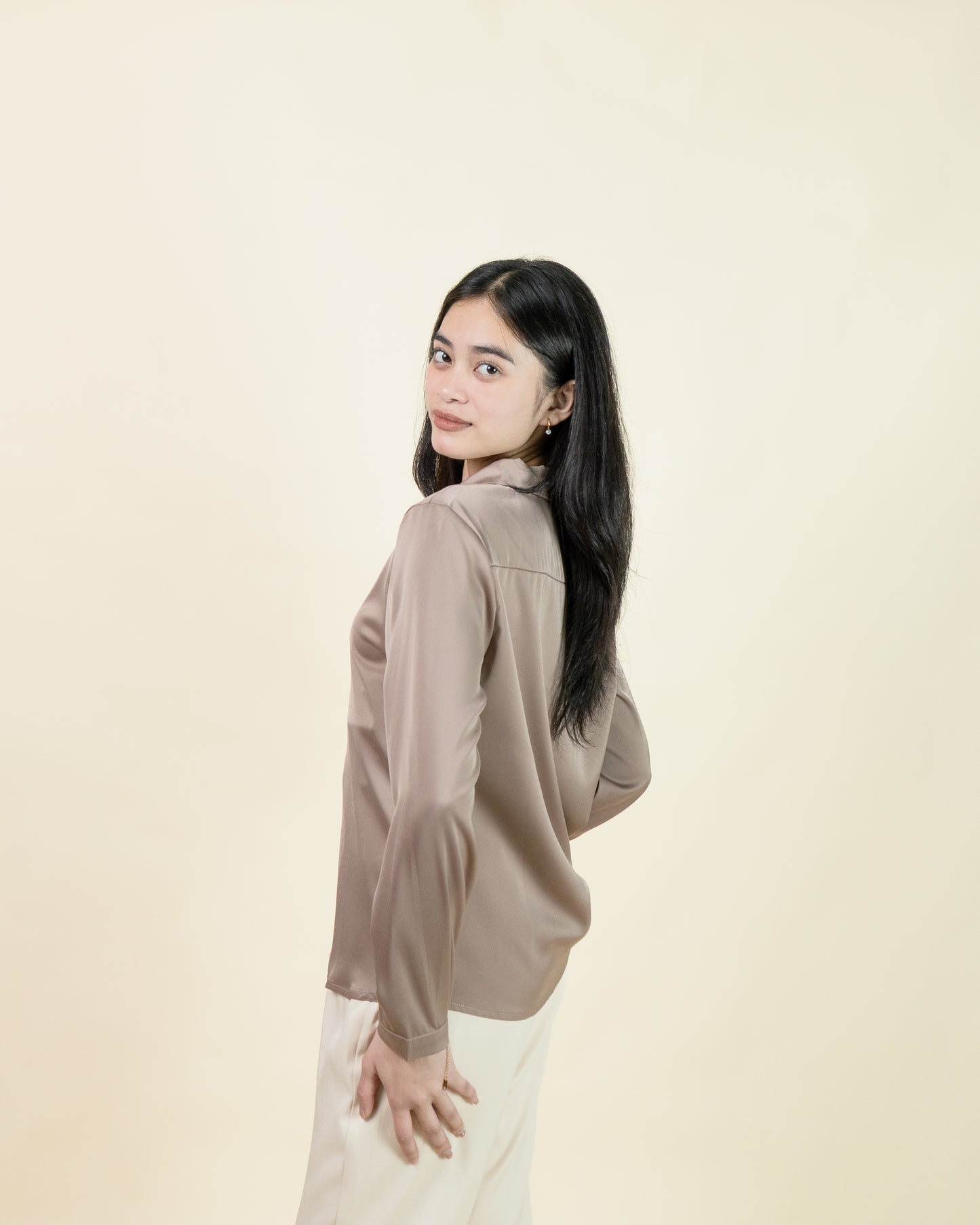 Pandora Satin Button Up Top