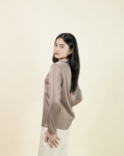 Pandora Satin Button Up Top