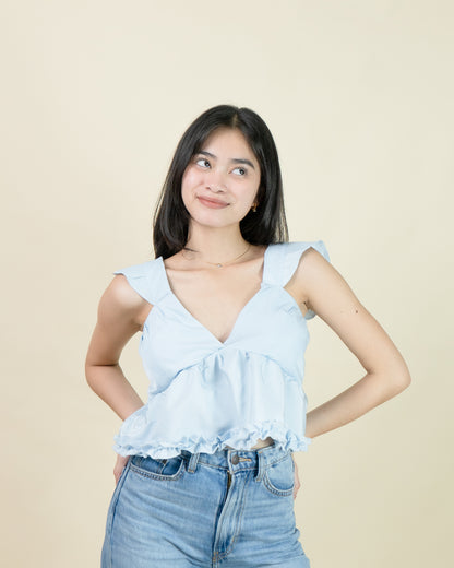 LIXIE V-Neck Ruffle Peplum Top