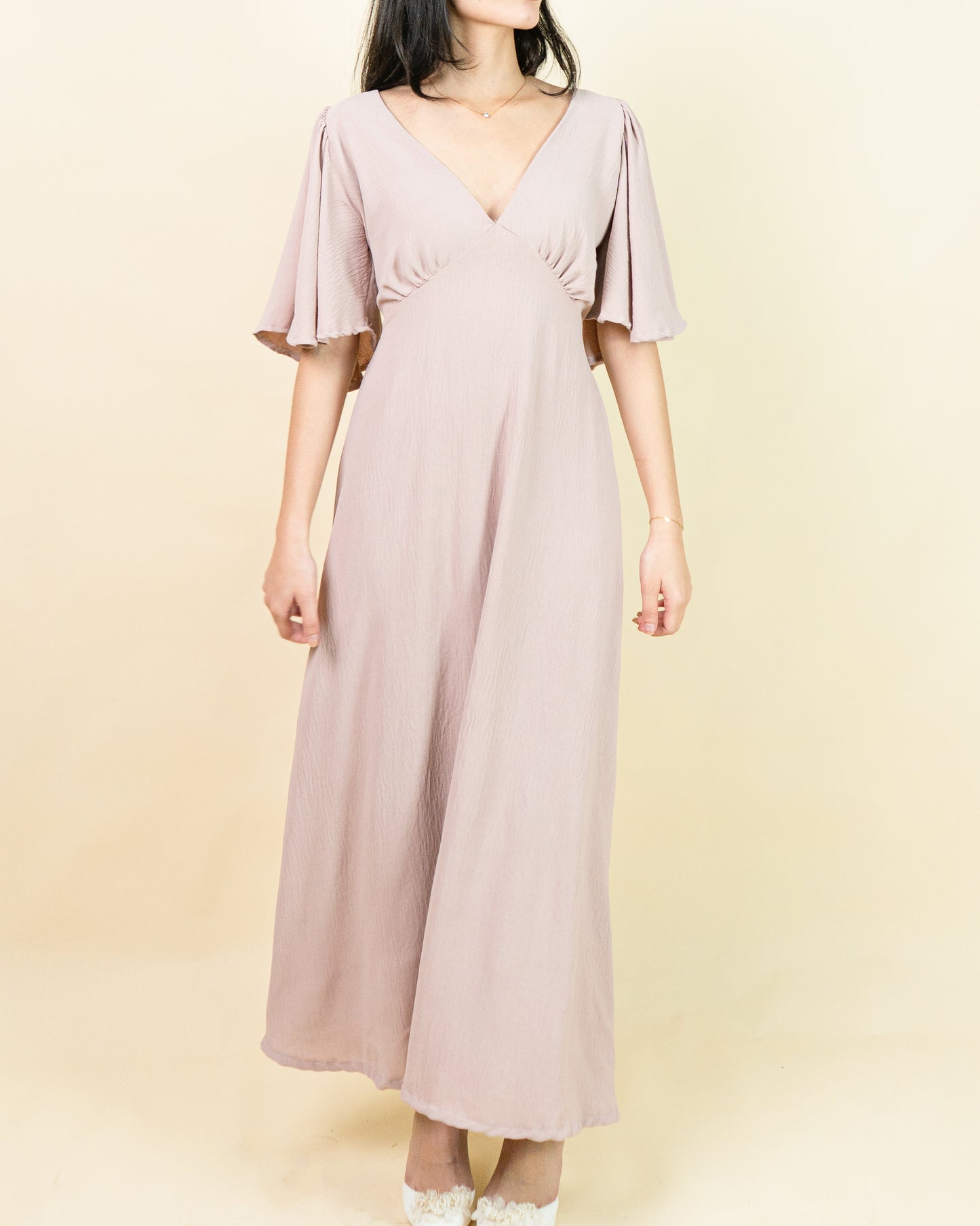 KAIDA Crumple Linen Maxi Dress