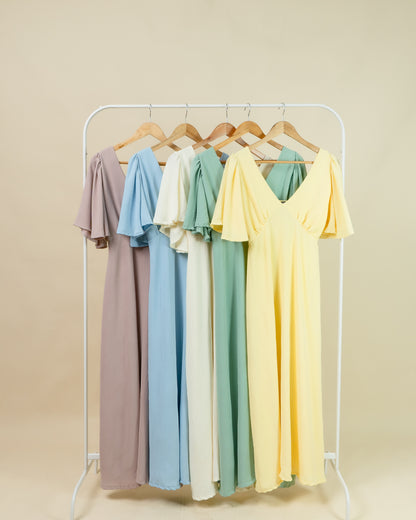 KAIDA Crumple Linen Maxi Dress