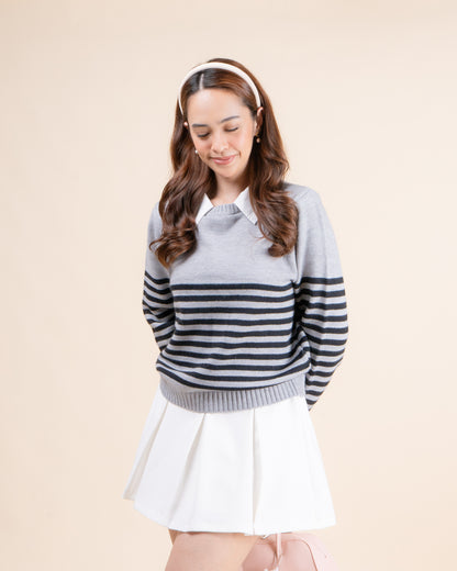 MARLOWE Collar Stripe Pullover