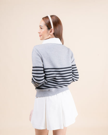 MARLOWE Collar Stripe Pullover