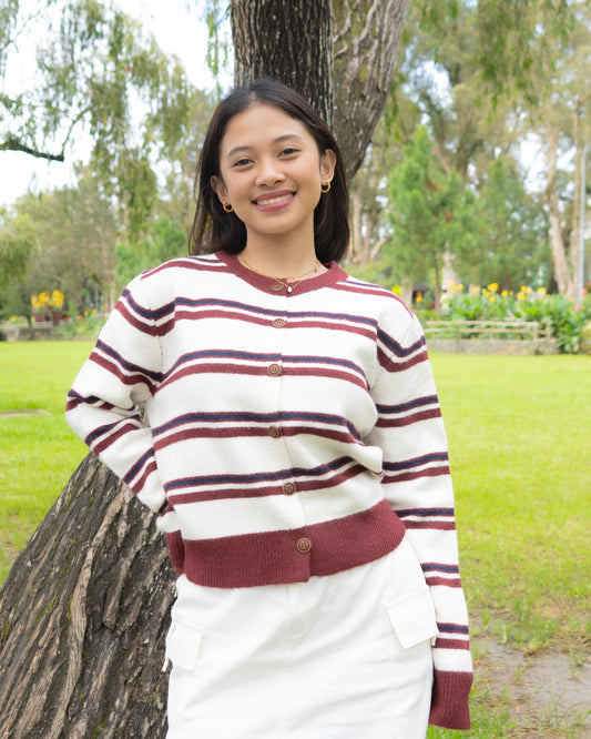 VIDA Striped Knit Cardigan
