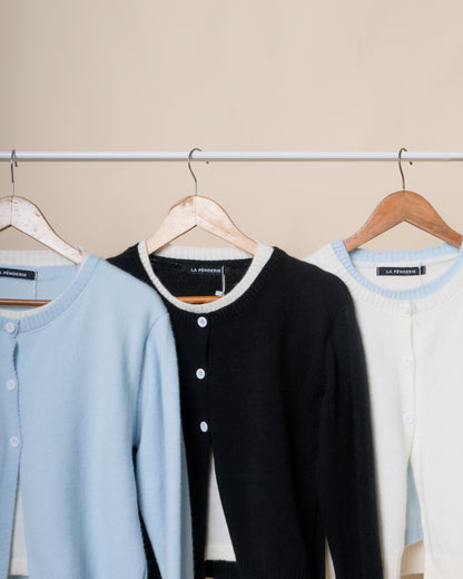 SOLIN Faux-Shirt Cardigan