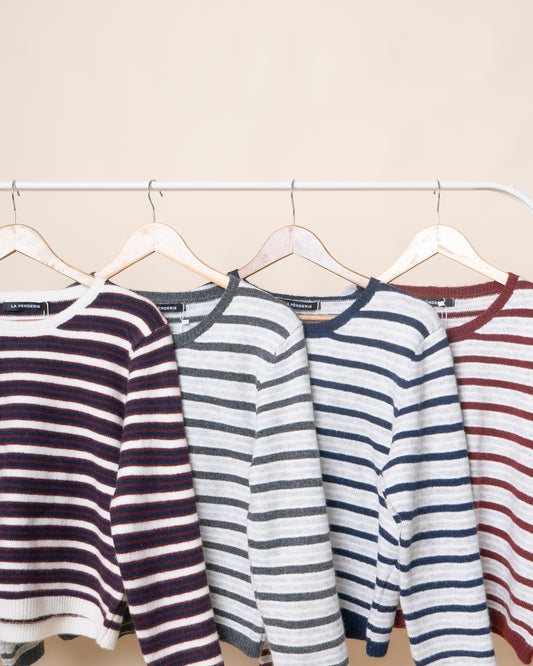 ZYRA Striped Knit Pullover