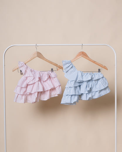 INGRID Asymmetrical Ruffle Top