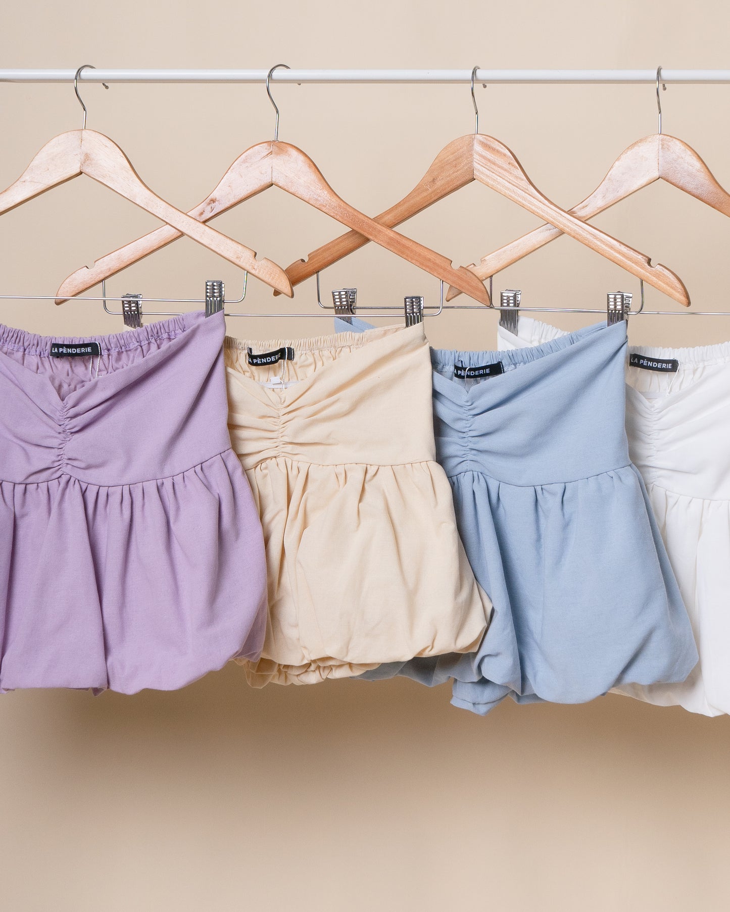 CHARISSE Tube Linen Peplum Top