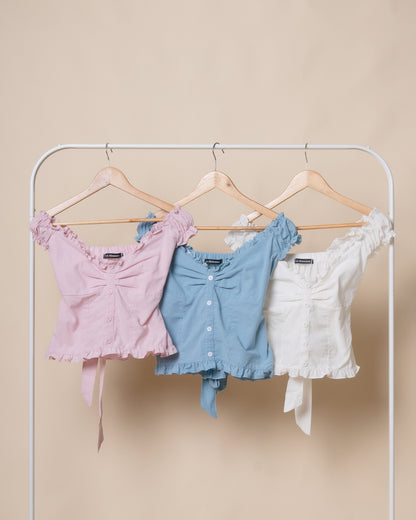 ROWIE Linen Ribbon Back Top