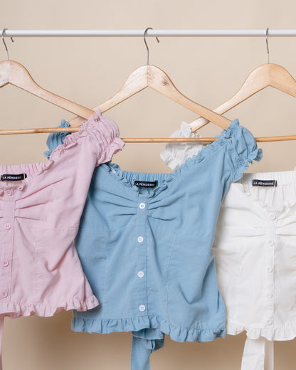 ROWIE Linen Ribbon Back Top