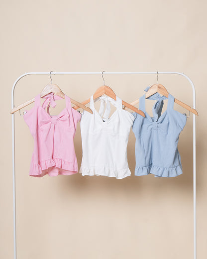 TAYTUM Linen Halter Top