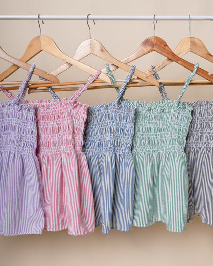 MIRVIA Ruched Linen Peplum Top