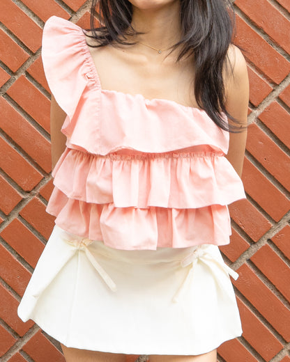 INGRID Asymmetrical Ruffle Top