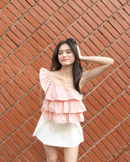 INGRID Asymmetrical Ruffle Top