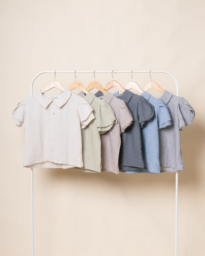 MARIETTE Button Up Linen Top