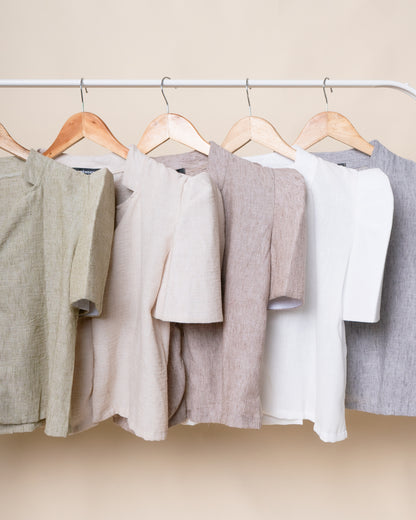 BERTHA Linen Bolero Top