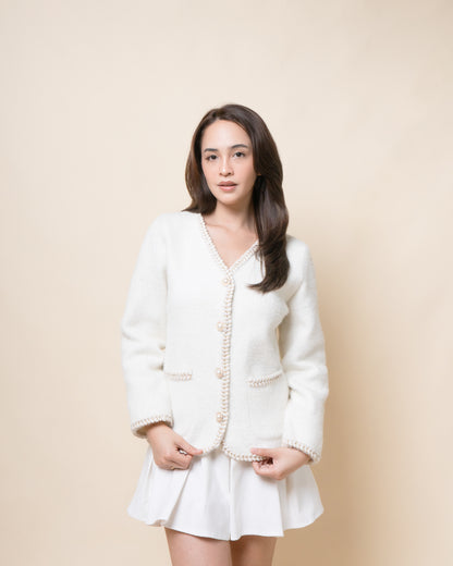HERA Pearl Trim Wool Cardigan