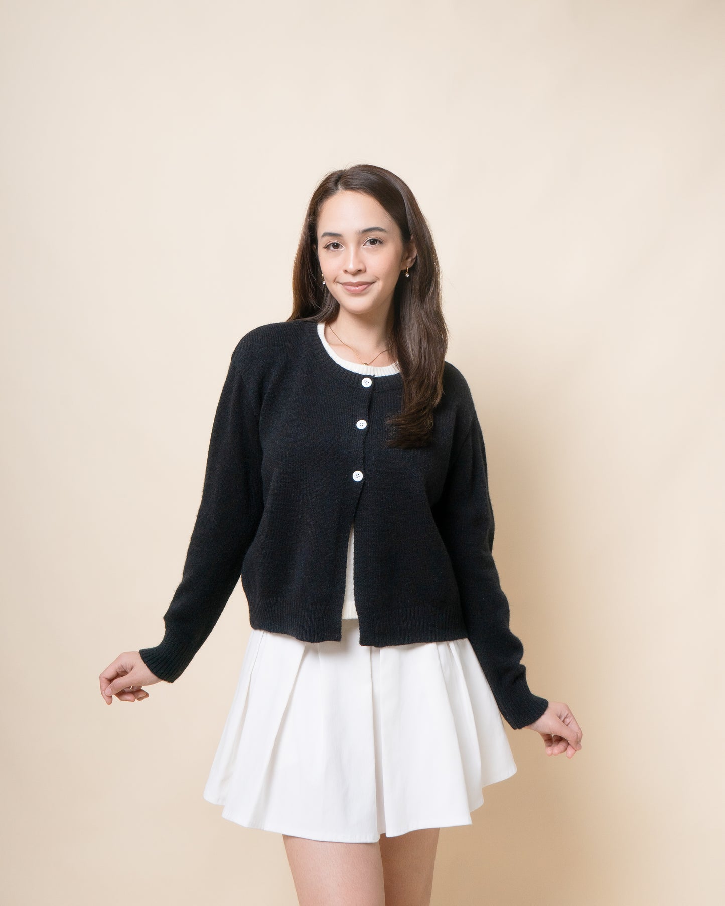 SOLIN Faux-Shirt Cardigan