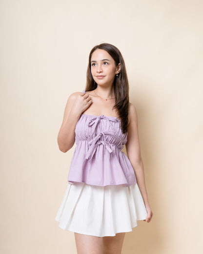 VIANNA Ruched Peplum Top