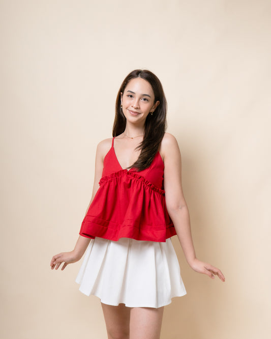 NIRRA Linen Peplum Top