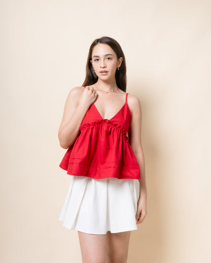 NIRRA Linen Peplum Top
