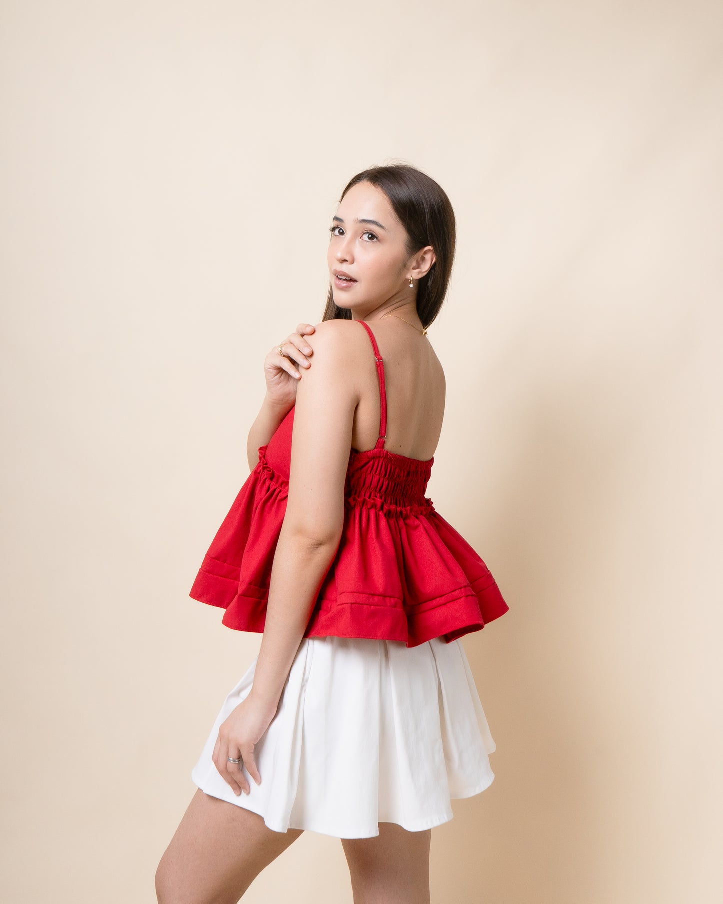 NIRRA Linen Peplum Top